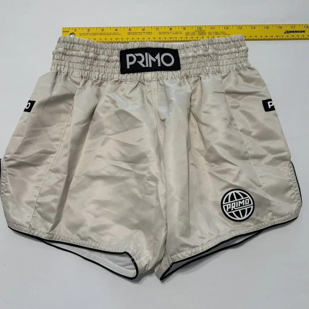 Primo Muay Thai Shorts Alta Series Cream Size Large, MMA, Boxing New With Tags